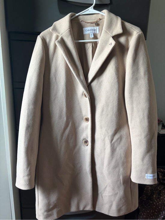 Calvin Klein Jackets & Blazers - Calvin Klein Women's Tan Single-Breasted Trench Coat